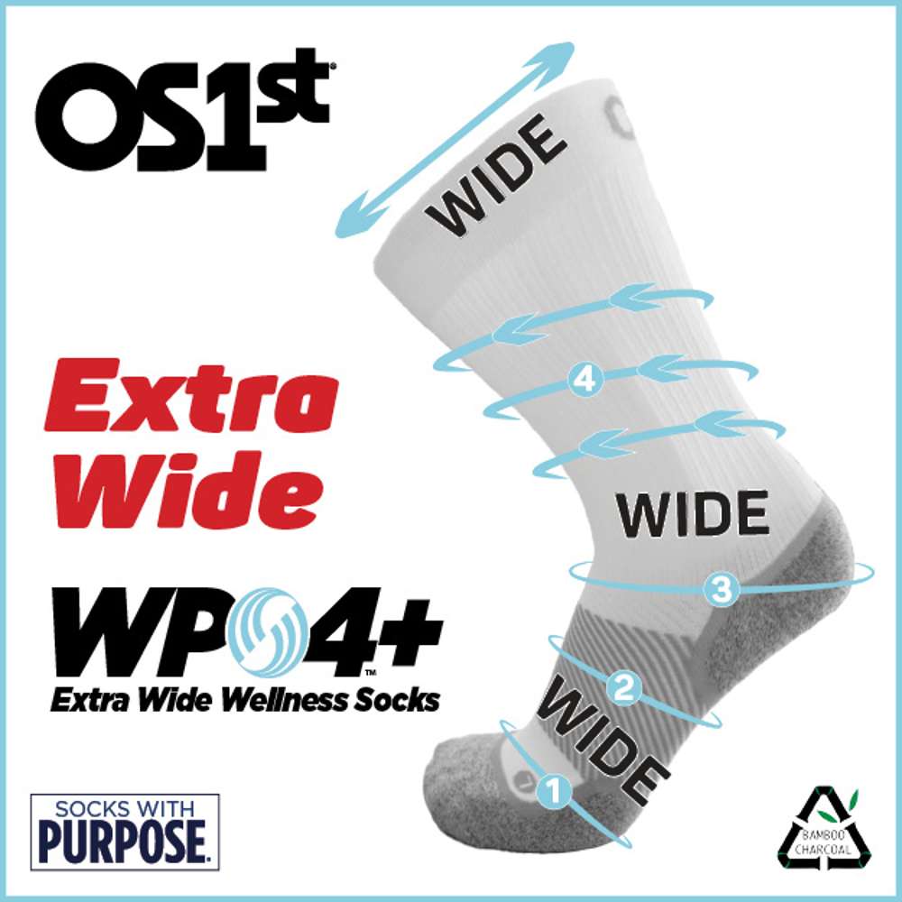 Wide Crew Wellness Performance Sock (WP4+) - Black - Image 3