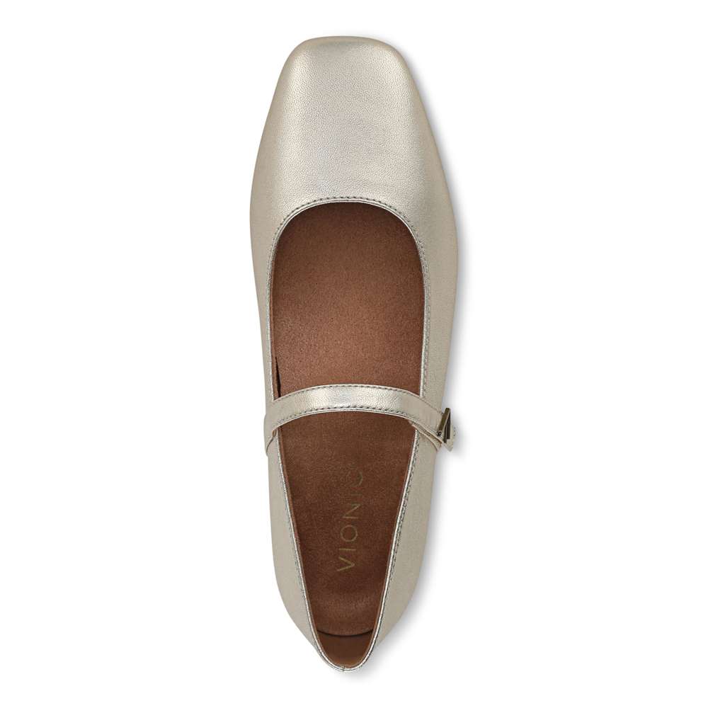 Alameda Mary-Jane Flat - Gold - Image 4