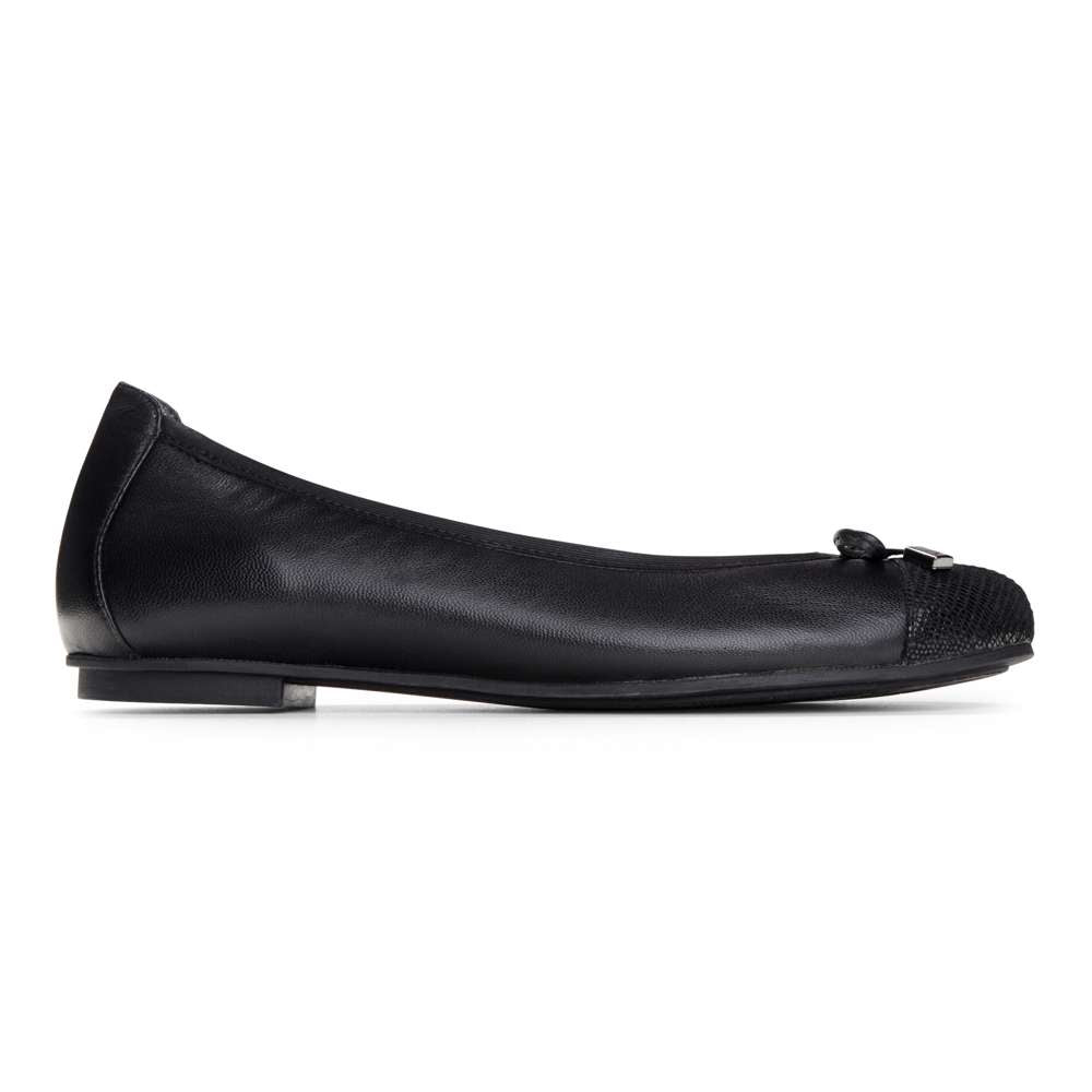 Minna Ballet Flat Classic - Black Lizard - Image 2