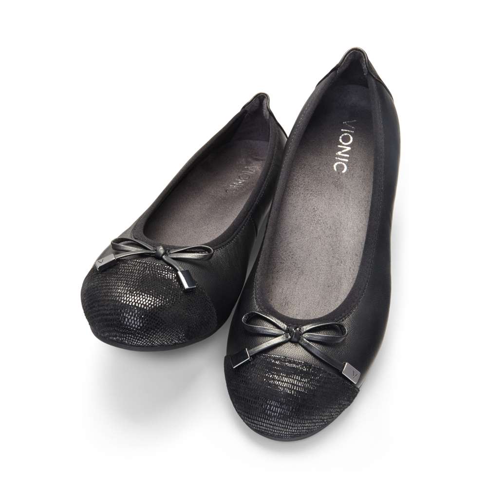 Minna Ballet Flat Classic - Black Lizard - Image 6