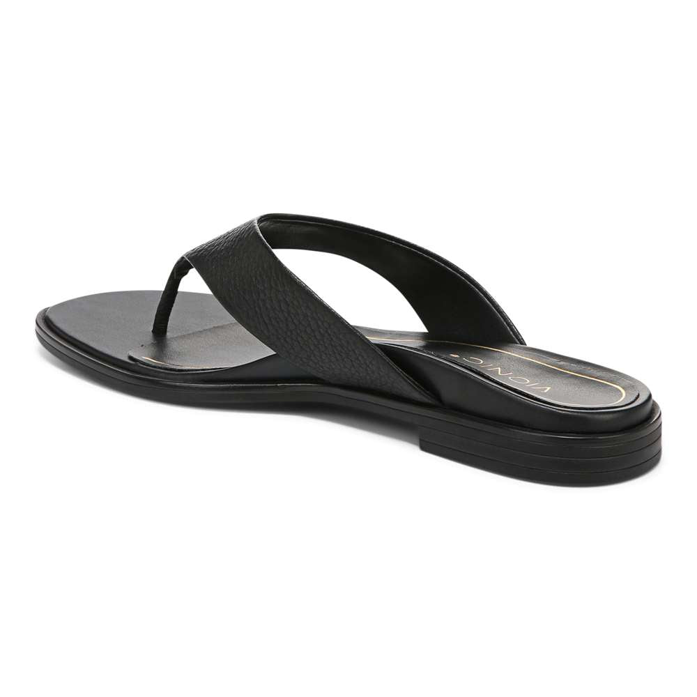 Agave Toe Post Sandal - Black Leather - Image 6