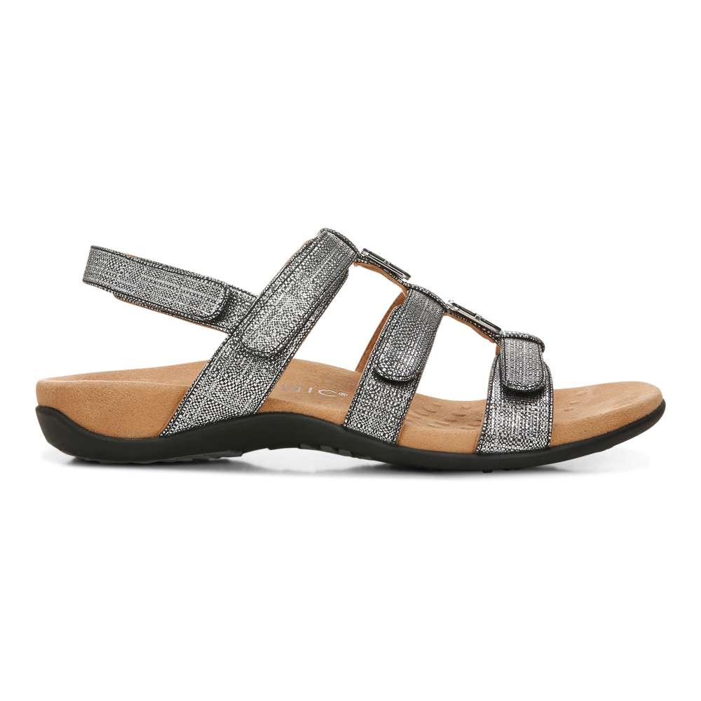 Amber Adjustable Sandal - Black Metallic - Image 2