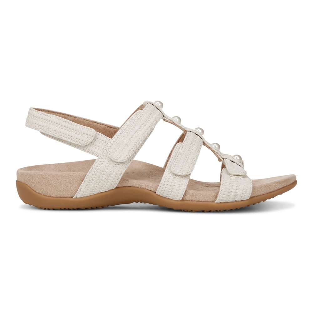 Amber Pearl Adjustable Sandal - Cream - Image 2