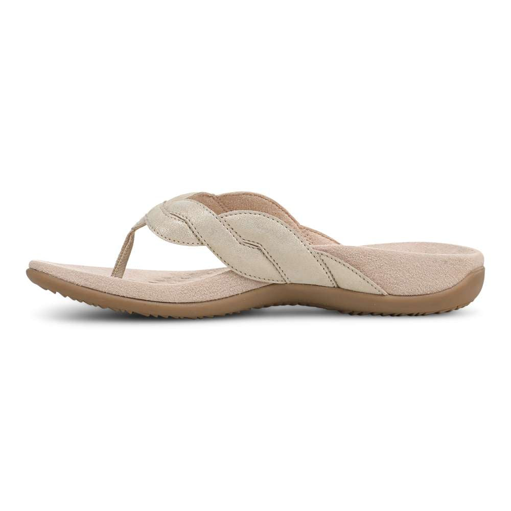 Bella Braid Toe Post Sandal - Gold - Image 3