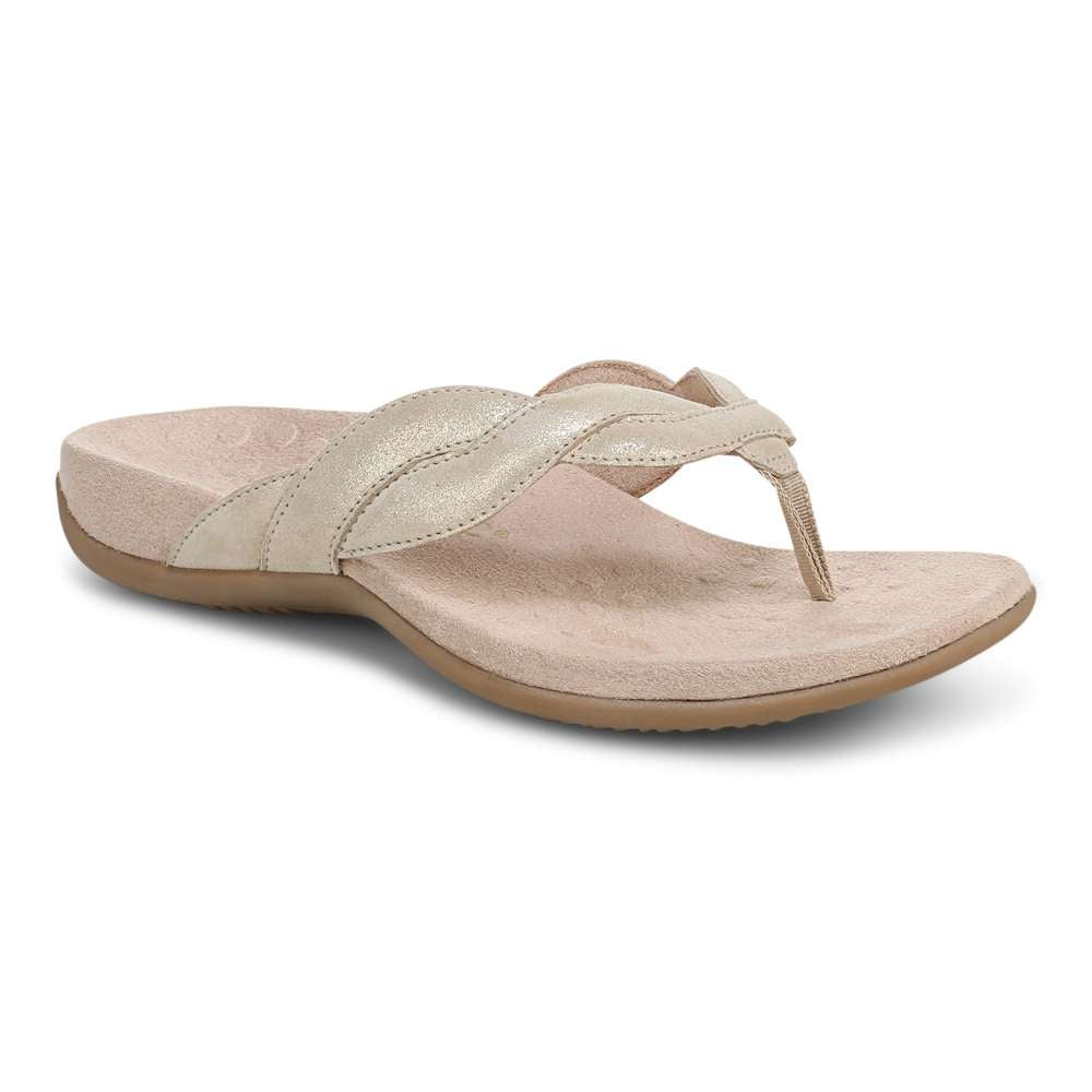 Bella Braid Toe Post Sandal - Gold - Image 11