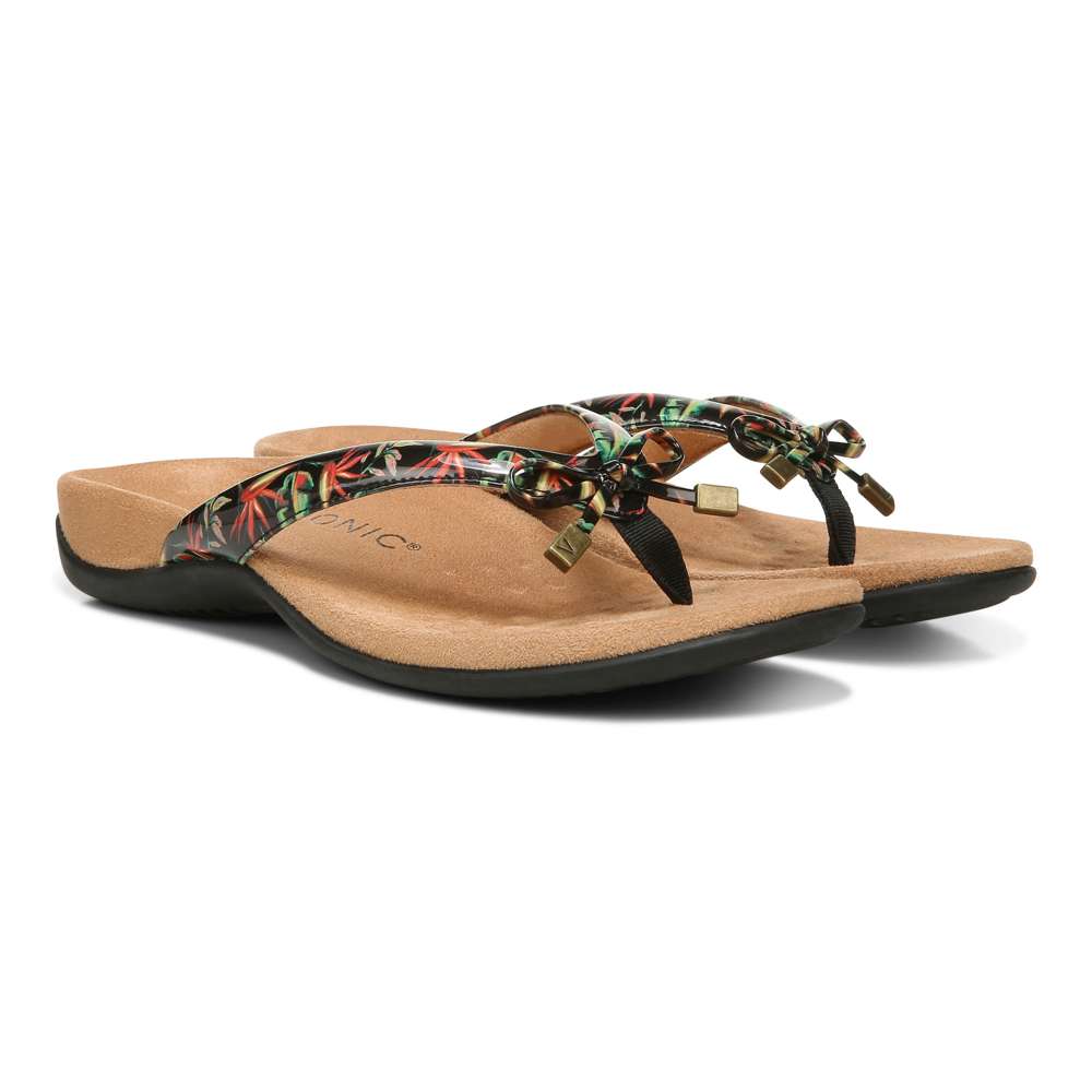 Bella Toe Post Sandal - Black Tropical - Image 7