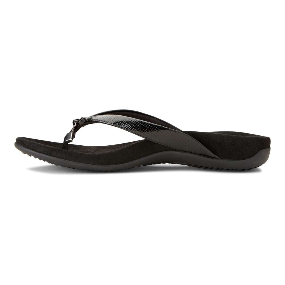 Bella Toe Post Sandal - Black Lizard - Image 3