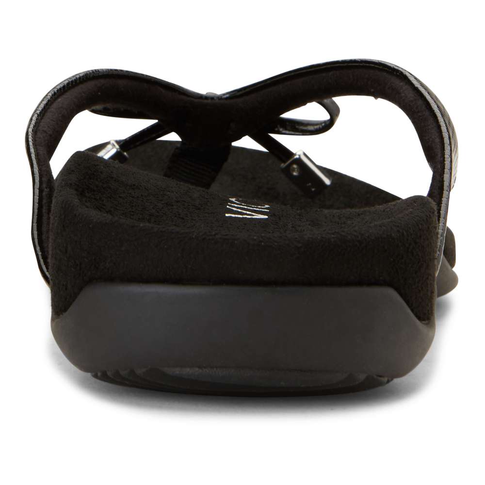 Bella Toe Post Sandal - Black Lizard - Image 5