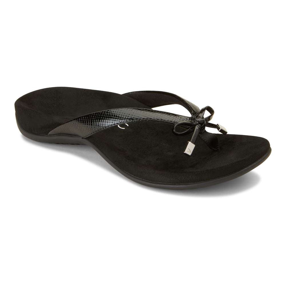 Bella Toe Post Sandal - Black Lizard - Image 8
