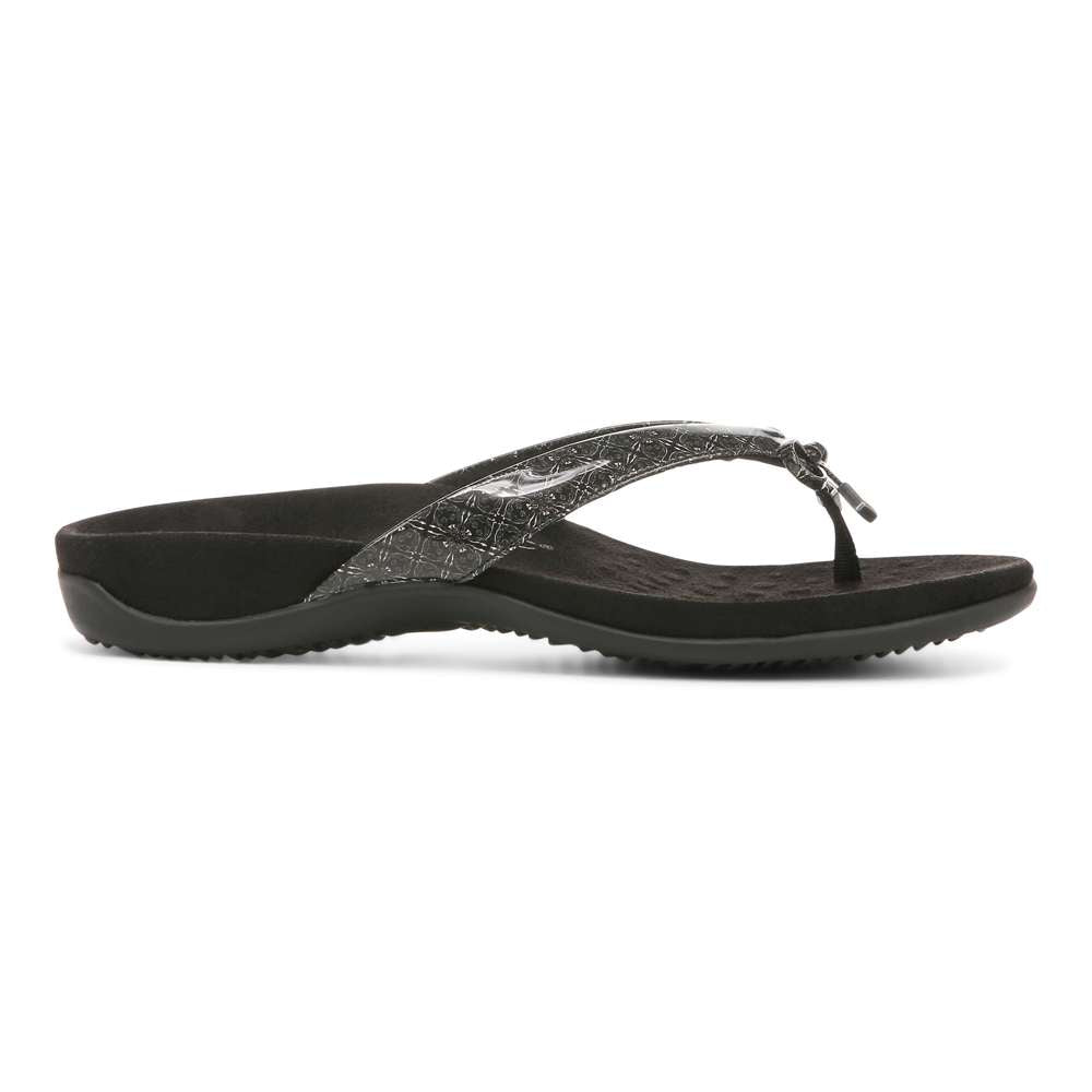 Bella Toe Post Sandal - Black Tile - Image 2