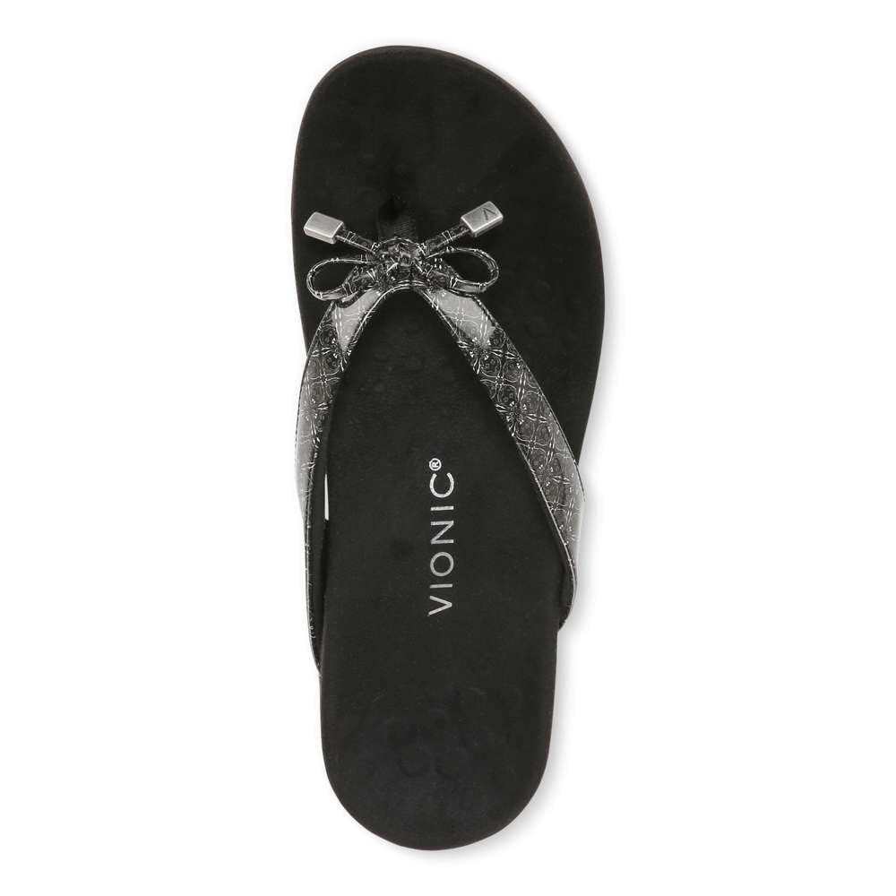 Bella Toe Post Sandal - Black Tile - Image 4