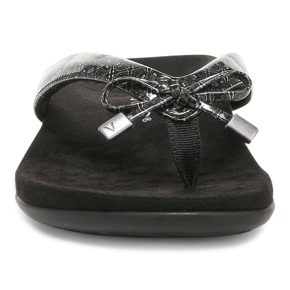 Bella Toe Post Sandal - Black Tile - Image 5