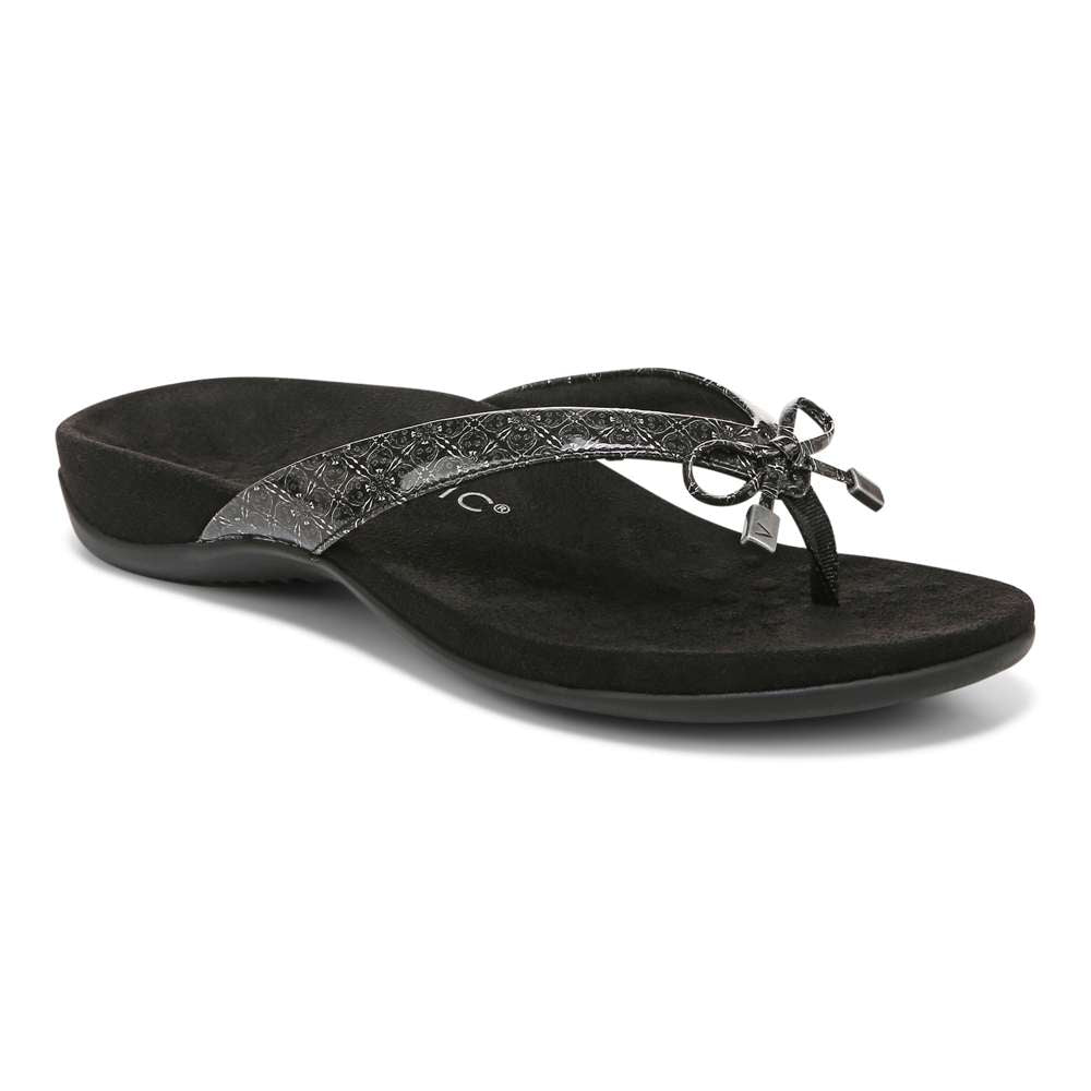 Bella Toe Post Sandal - Black Tile - Image 16