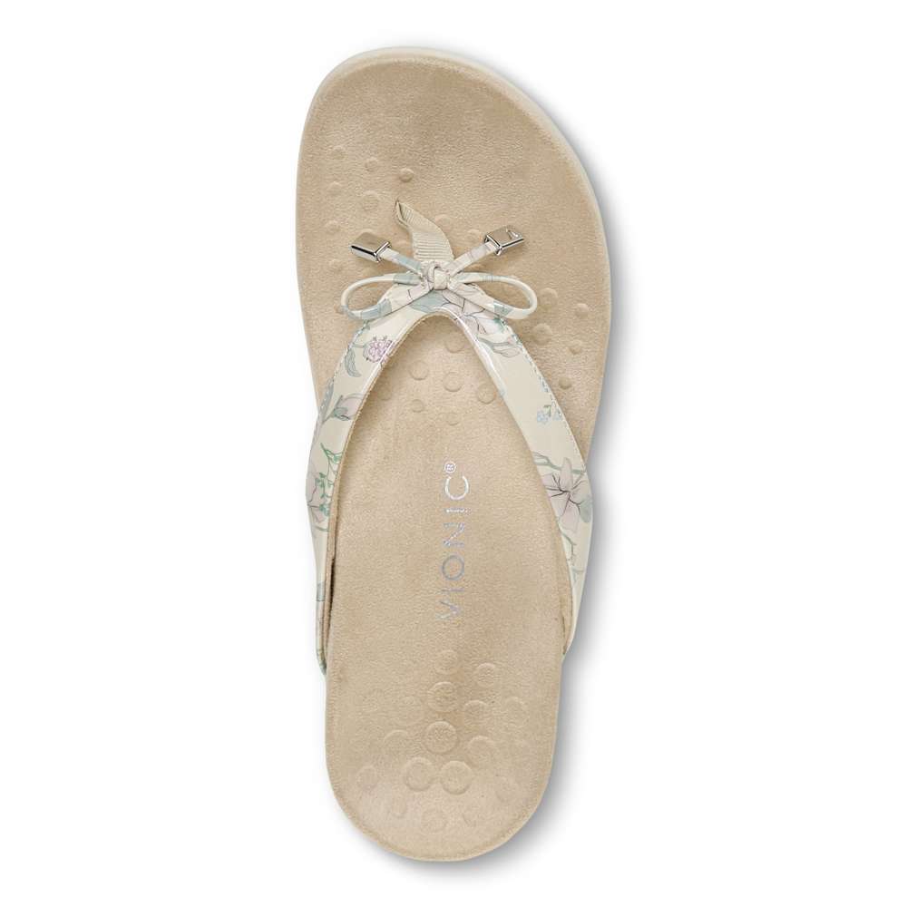 Bella Toe Post Sandal - Cream Botanical - Image 4