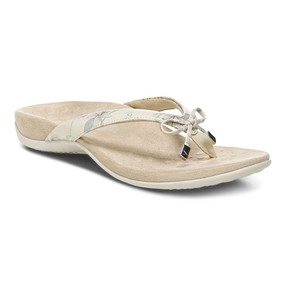Bella Toe Post Sandal - Cream Botanical - Image 15