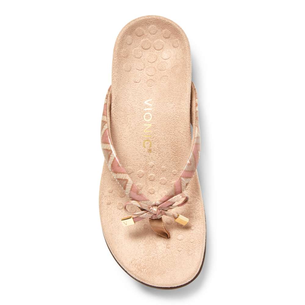 Bella Toe Post Sandal - Chevron Dusty Pink - Image 4