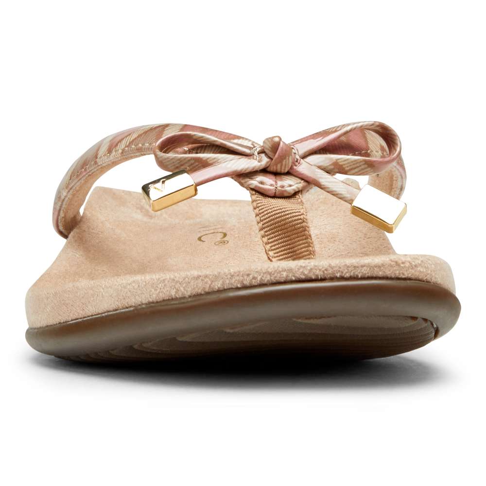 Bella Toe Post Sandal - Chevron Dusty Pink - Image 5