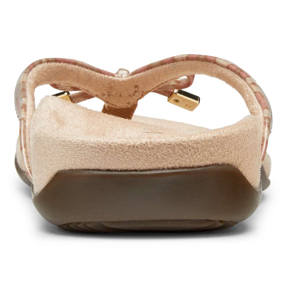 Bella Toe Post Sandal - Chevron Dusty Pink - Image 6