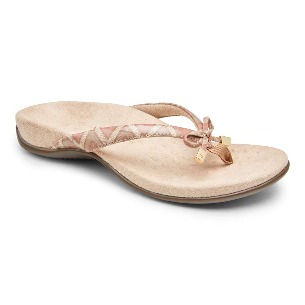 Bella Toe Post Sandal - Chevron Dusty Pink - Image 10