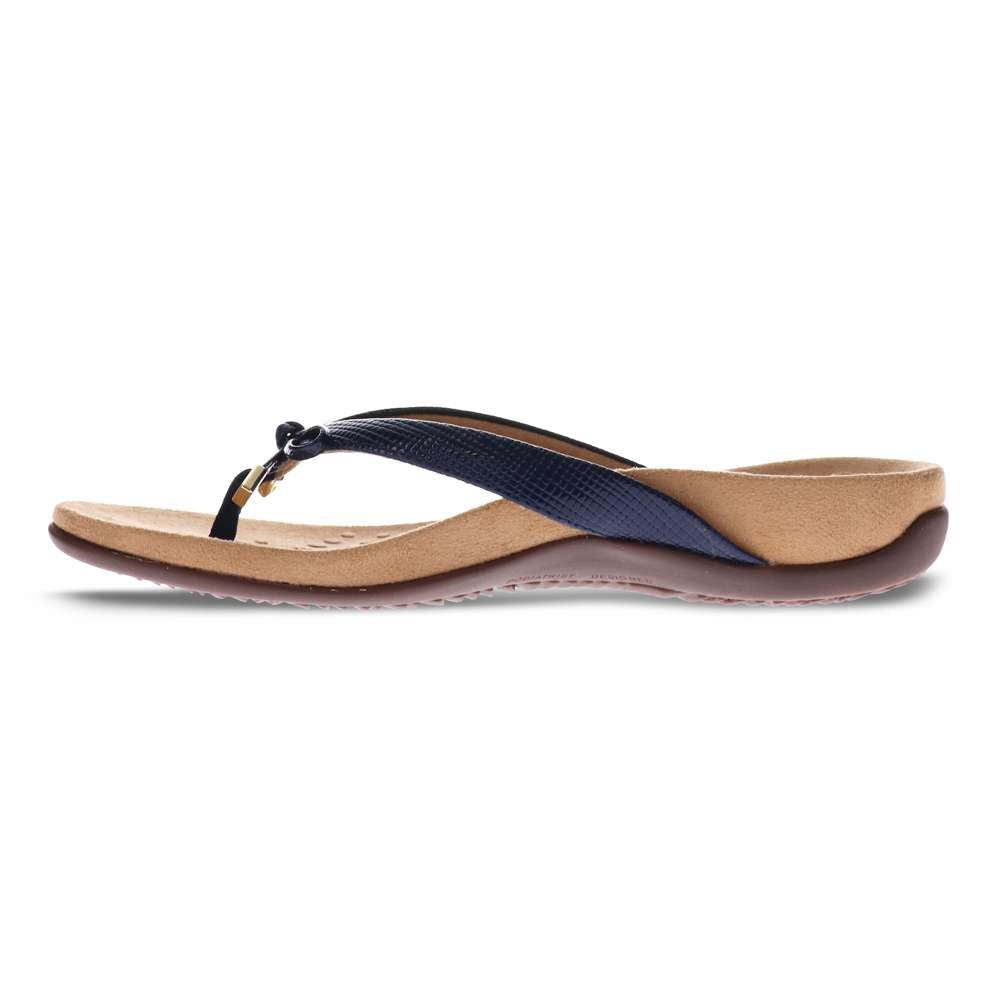 Bella Toe Post Sandal - Navy Lizard - Image 3