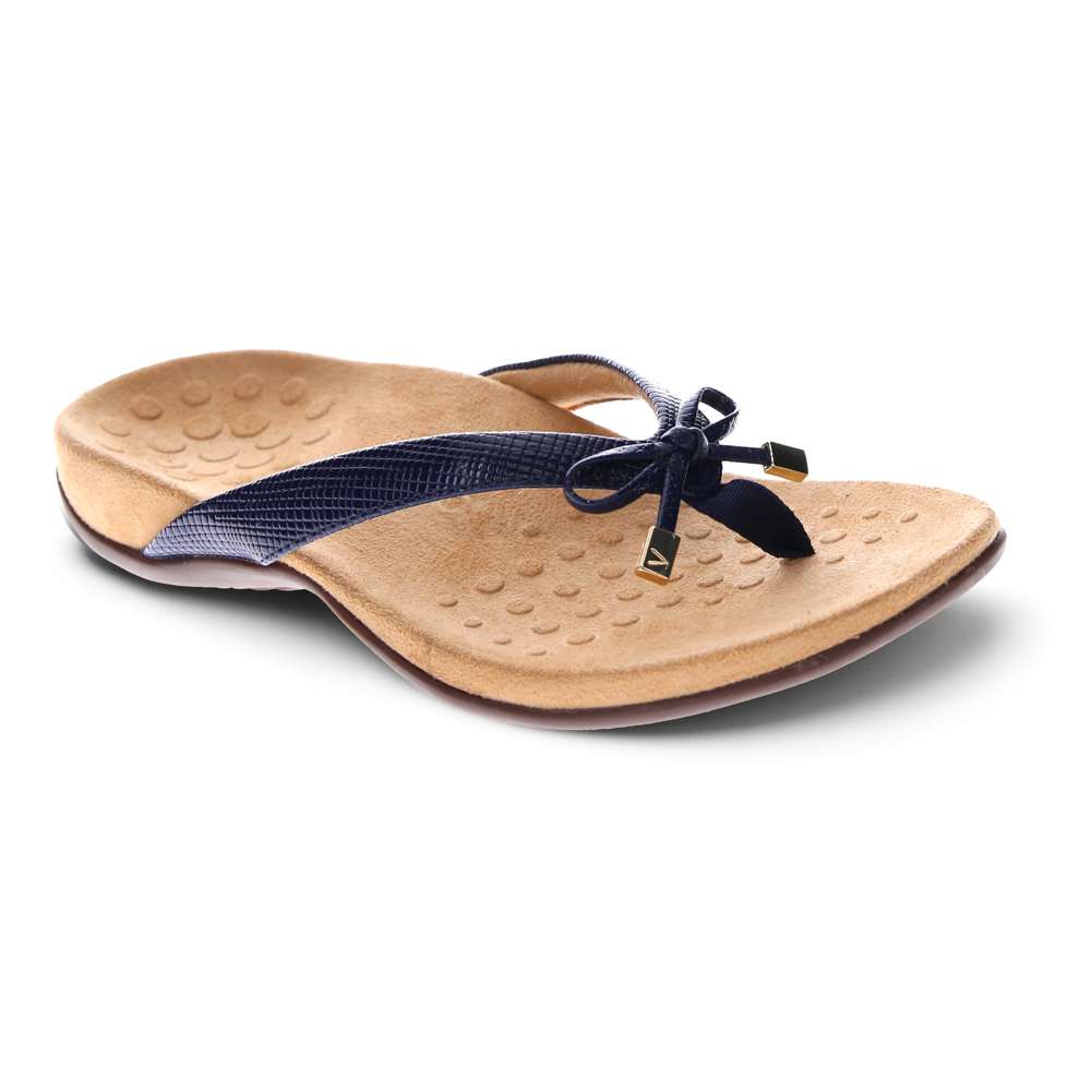 Bella Toe Post Sandal - Navy Lizard - Image 11