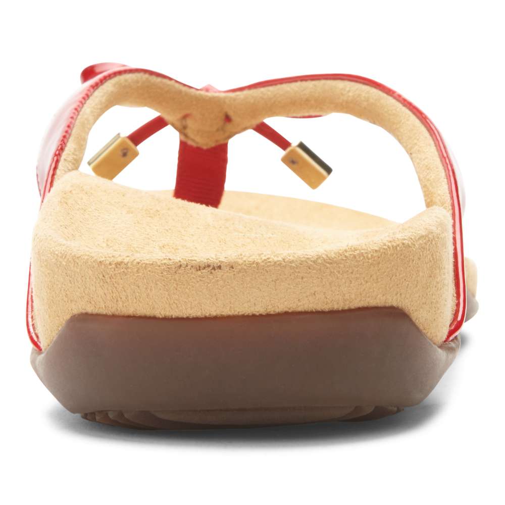 Bella Toe Post Sandal - Red Patent - Image 4