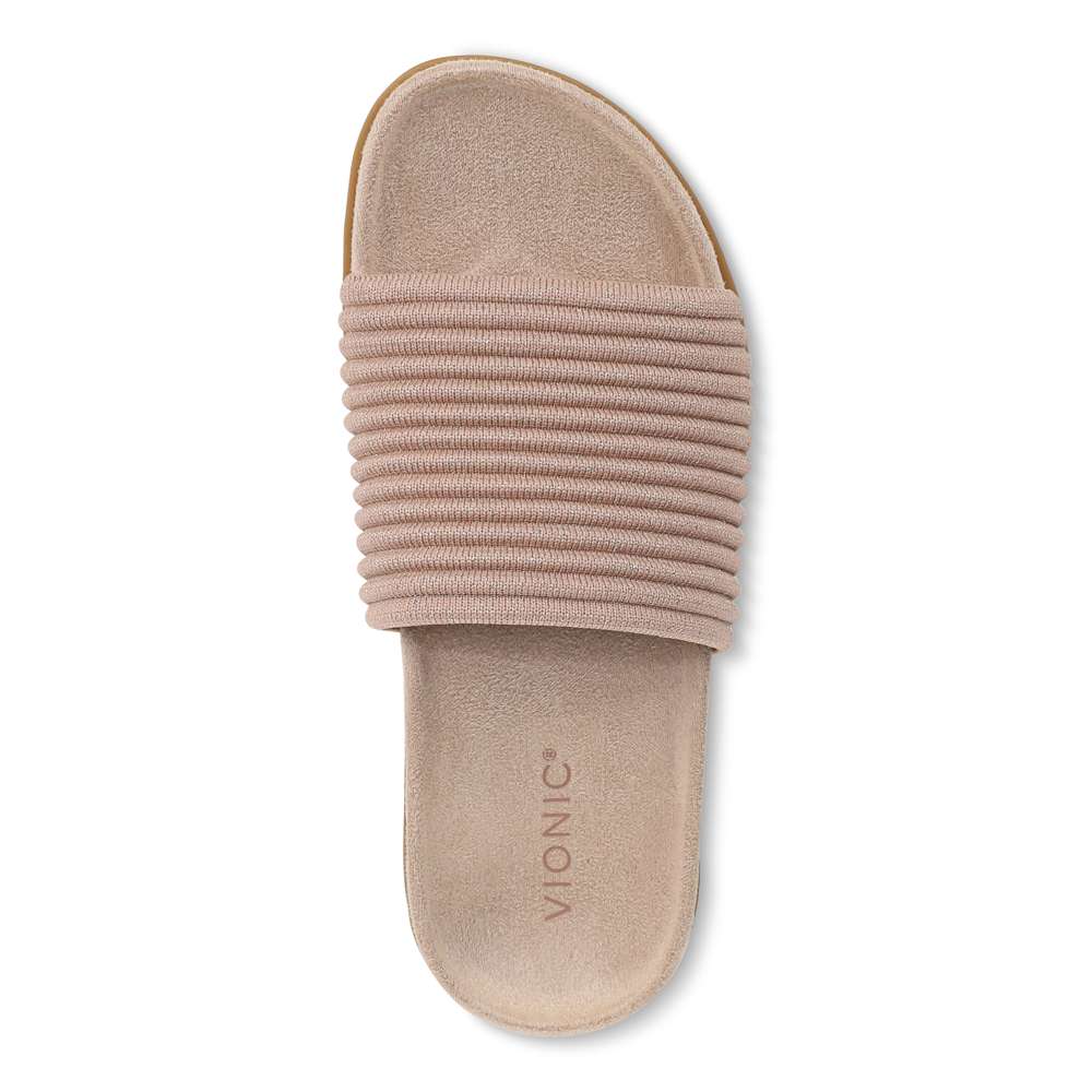 Evie Knit Slide - Tan/Gold - Image 5