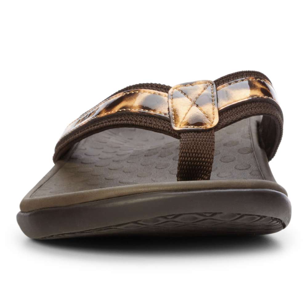 Islander Toe Post Sandal - Brown Leopard - Image 5