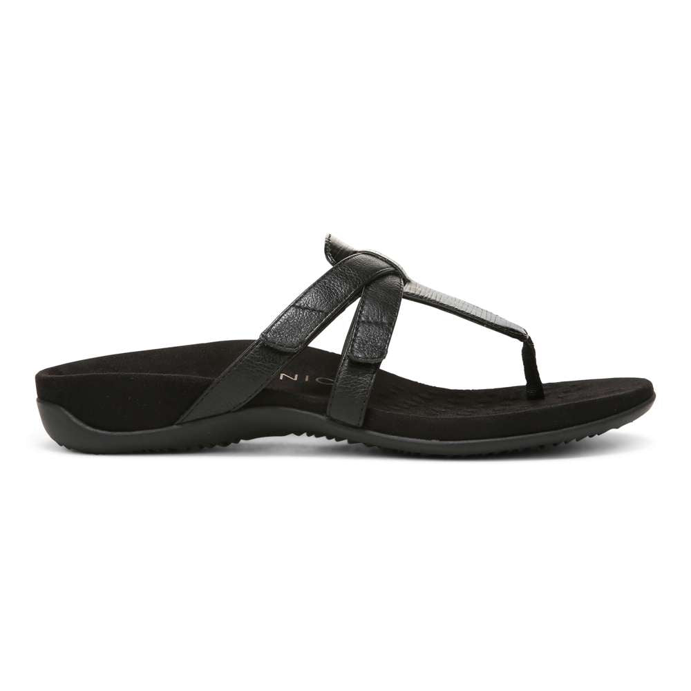 Karley Toe Post Sandal - Black Wavy - Image 2