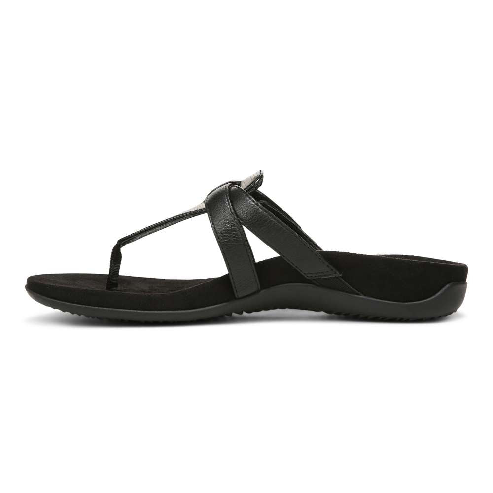 Karley Toe Post Sandal - Black Wavy - Image 3