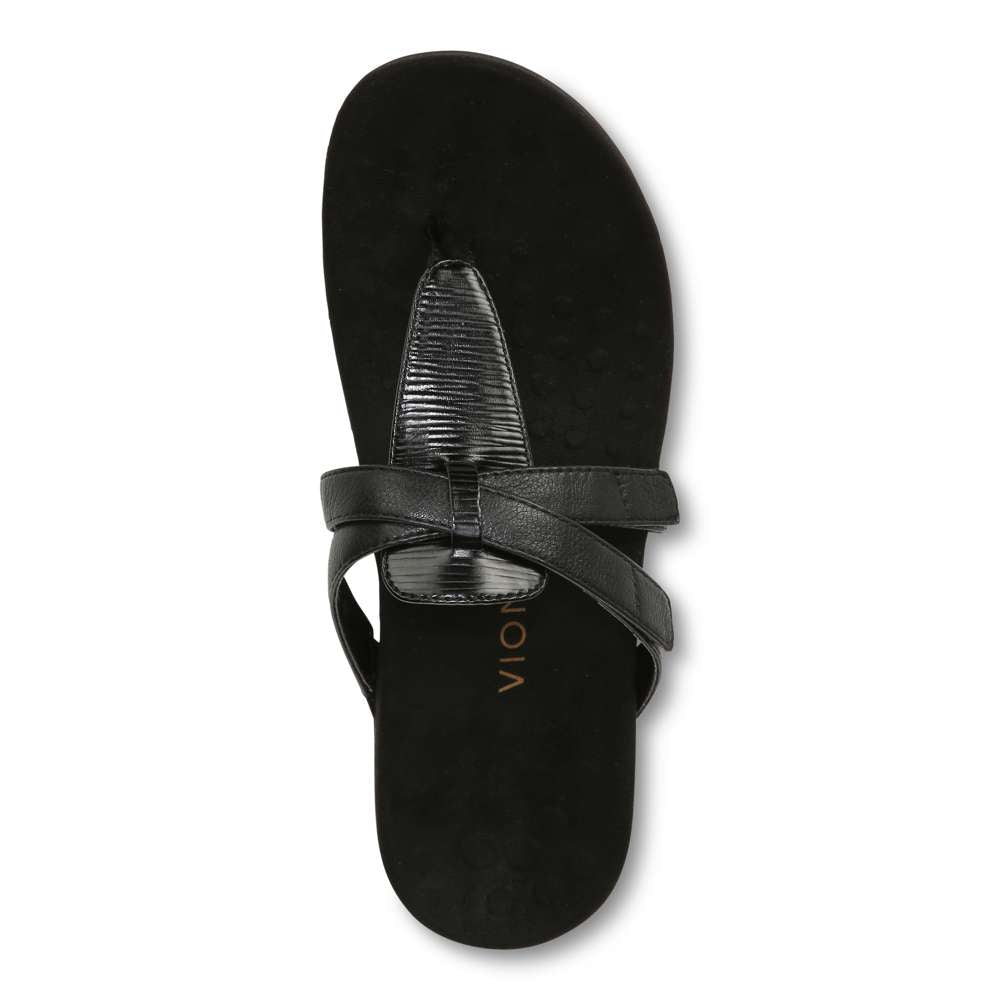 Karley Toe Post Sandal - Black Wavy - Image 4