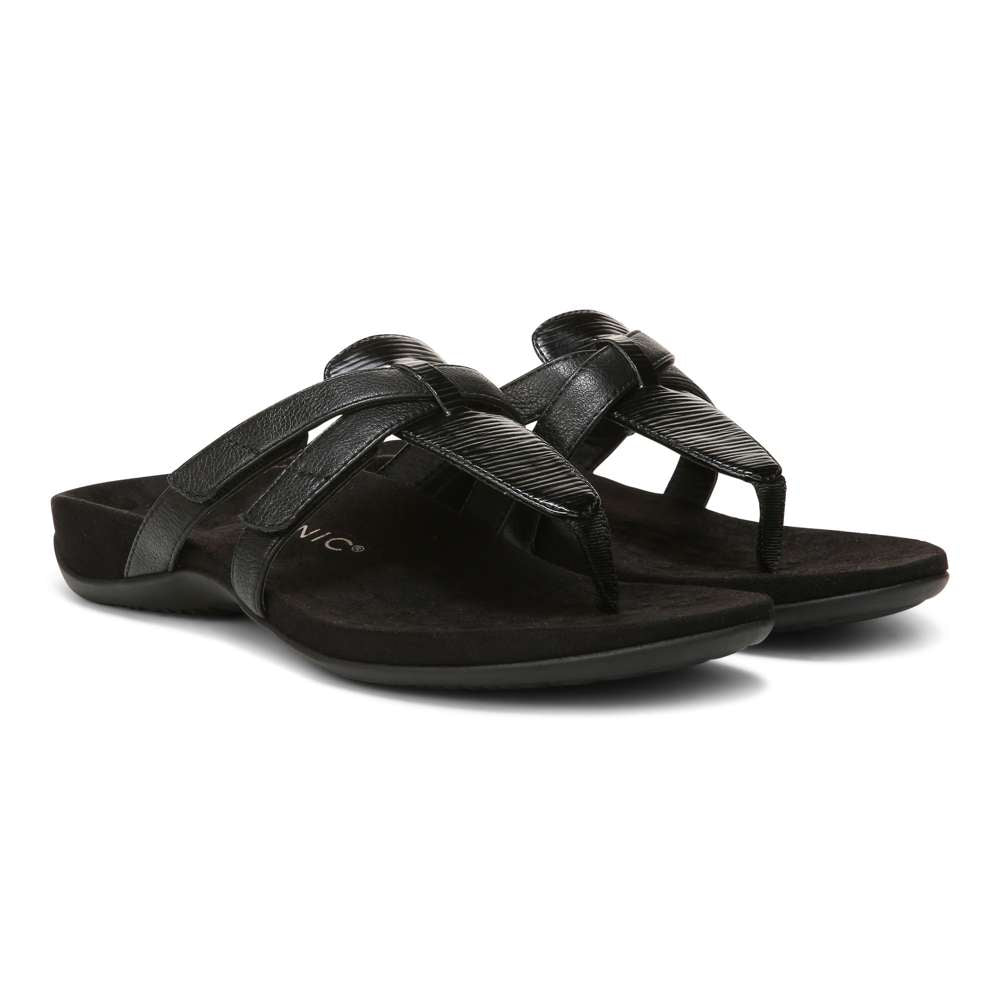 Karley Toe Post Sandal - Black Wavy - Image 7