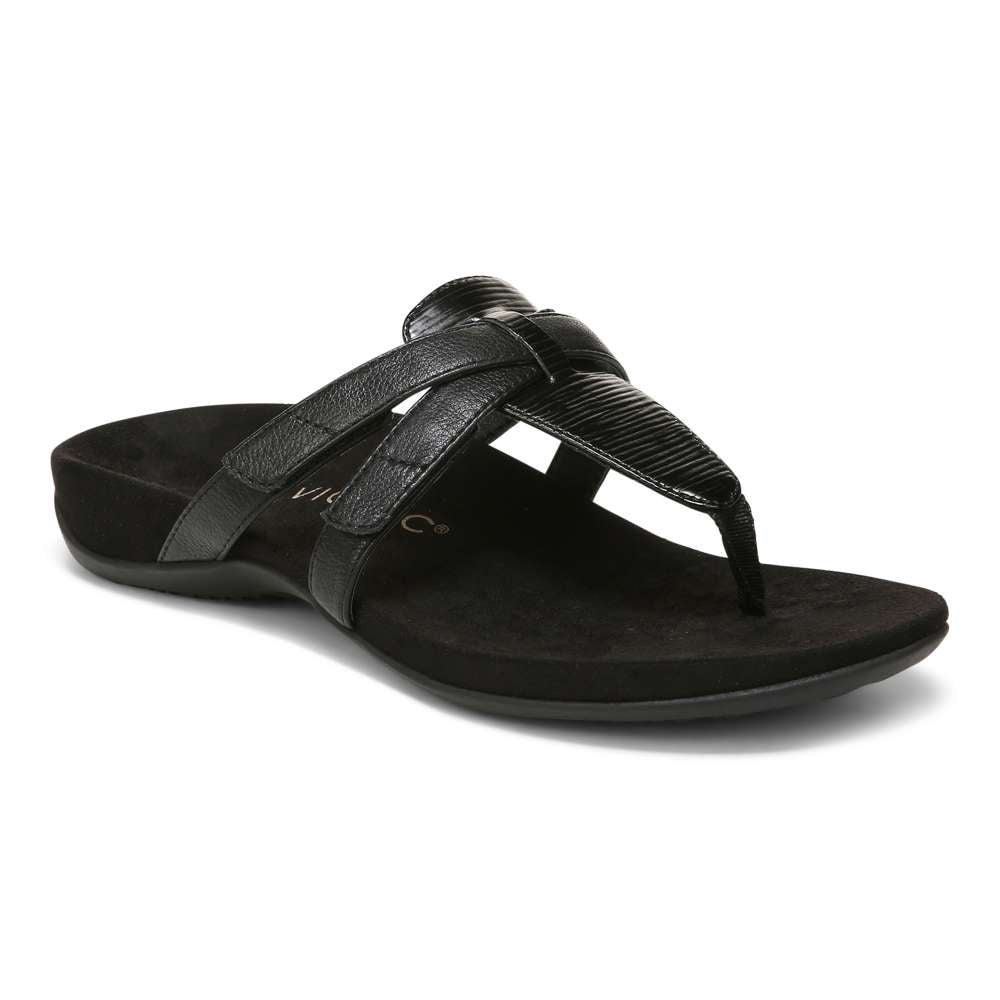 Karley Toe Post Sandal - Black Wavy - Image 9