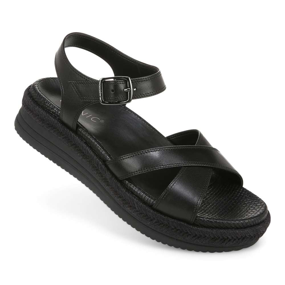 Mar Platform Sandal - Black Leather - Image 6