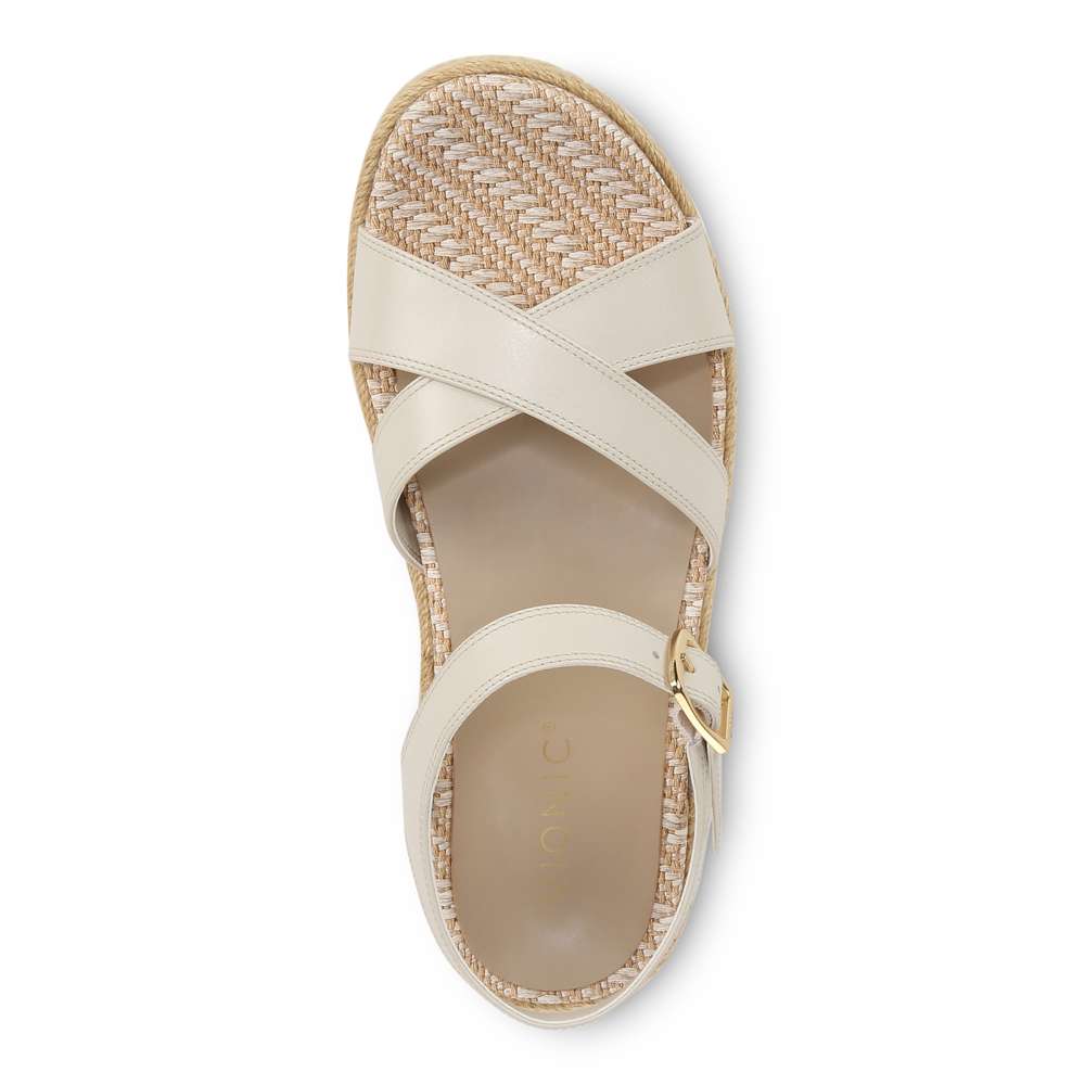 Mar Platform Sandal - Cream Leather - Image 4