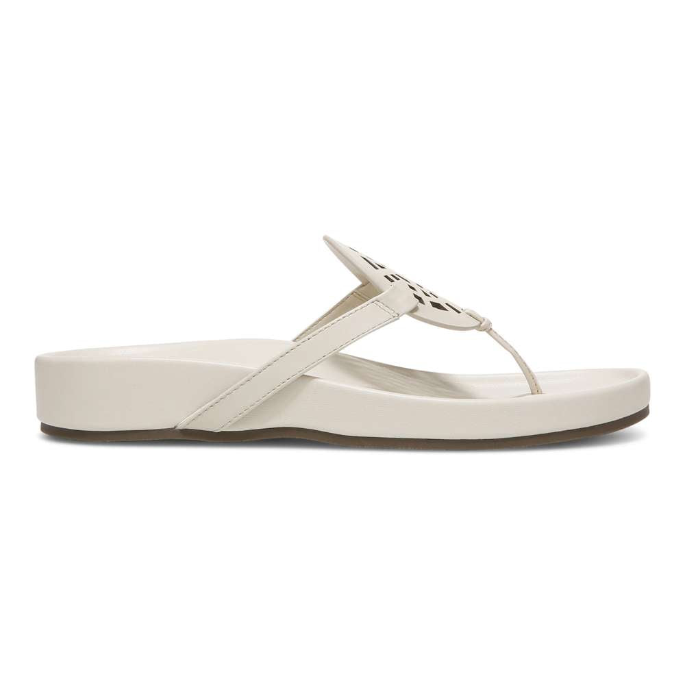 Solari Toe Post Sandal - Cream - Image 2