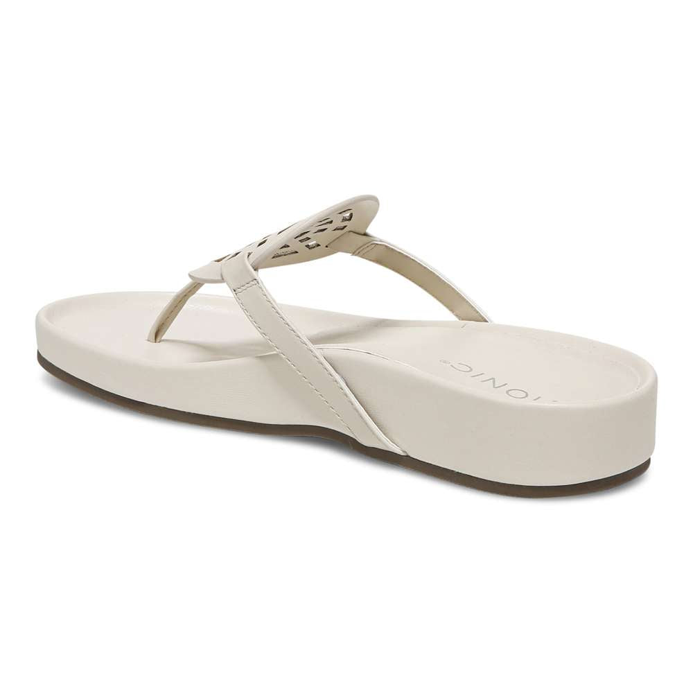Solari Toe Post Sandal - Cream - Image 6