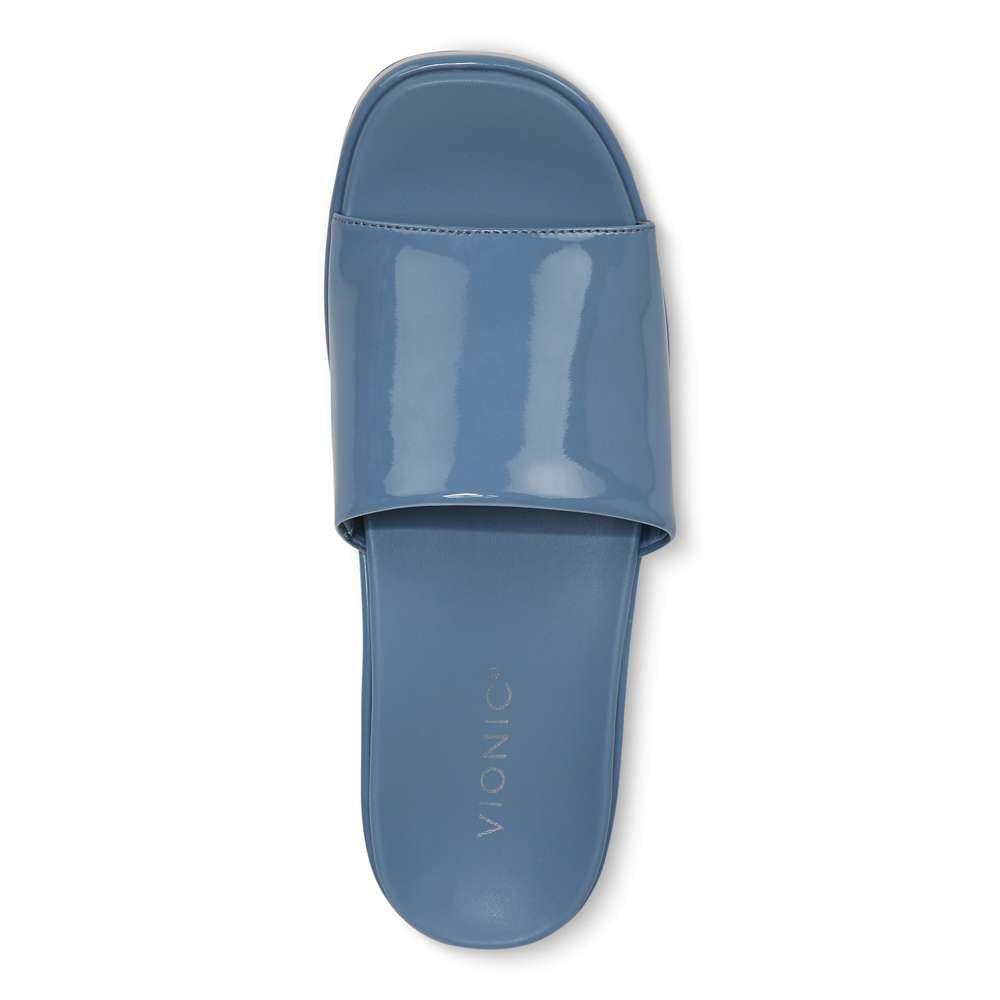 Trista Flatform Slide - Blue Shadow Patent - Image 4