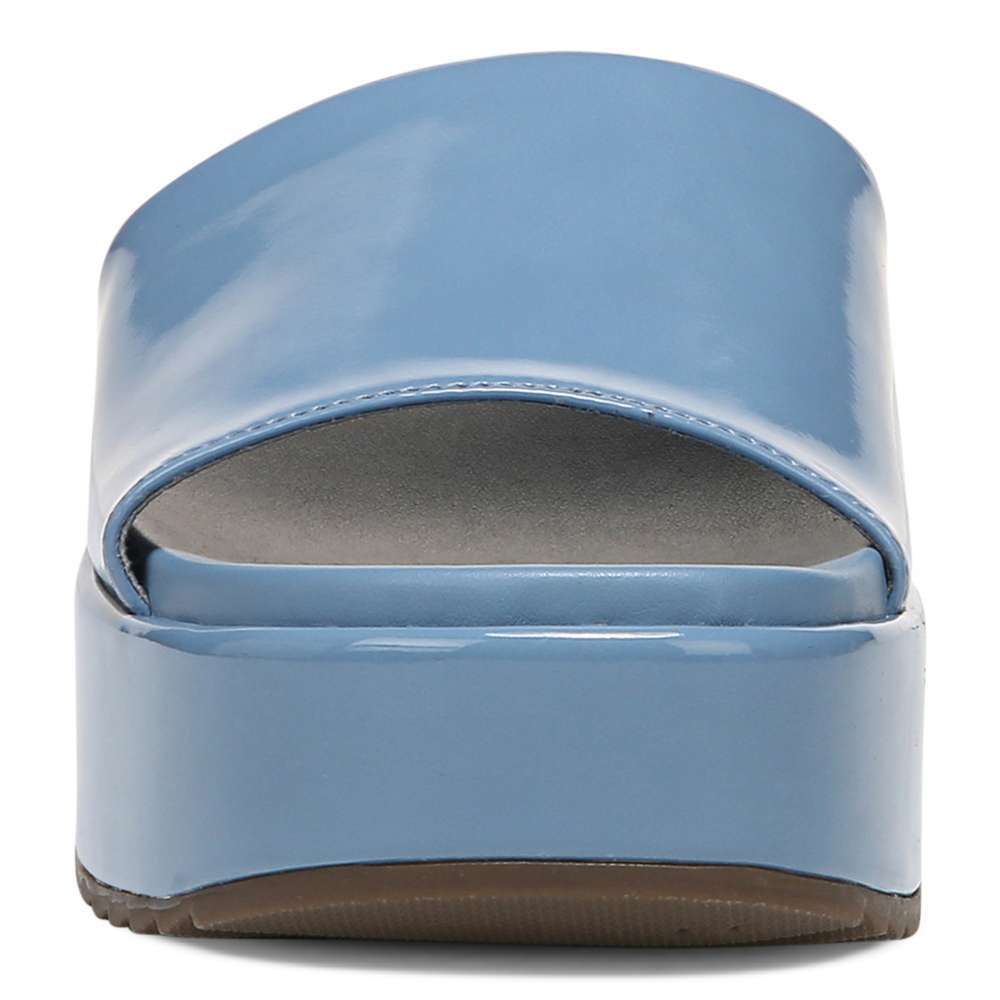 Trista Flatform Slide - Blue Shadow Patent - Image 5